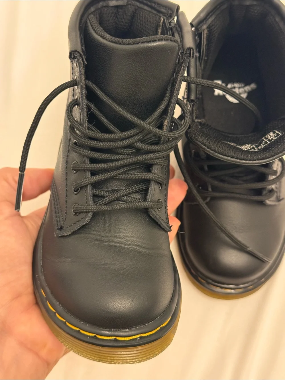 DR MARTENS TODDLER 1460 SOFTY T LEATHER LACE UP BOOTS